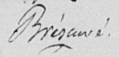 Signature de Jacques André Brès, prêtre à Vendémian de 1778 à 1791