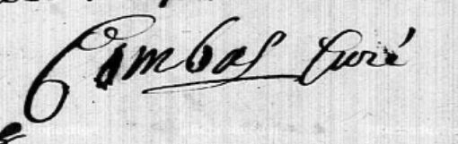 Signature de Jean Combal, prêtre à Vendémian de 1747 à 1778