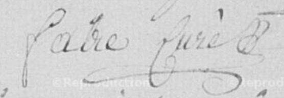 Signature de Fabre, prêtre constitutionnel à Vendémian de 1791 à 1794