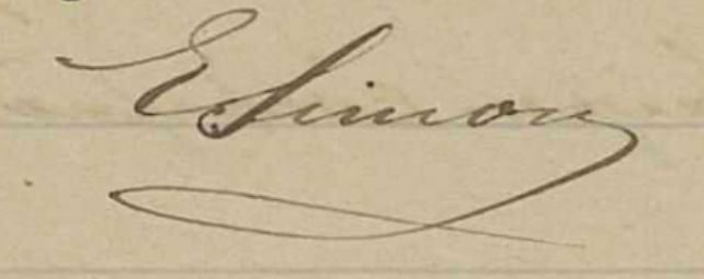 Signature d'Ernestine Simon, institutrice à Vendémian (Hérault) en 1898