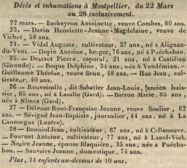 Avis de décès de Delphine Roque née à Vendémian