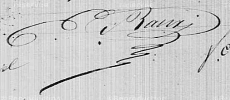 Signature d'Etienne Raux, instituteur à Vendémian en 1860